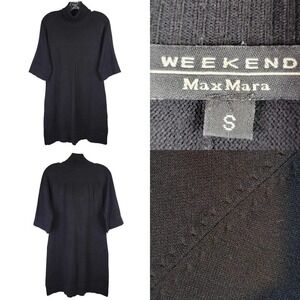 Max Mara Weekend Turtleneck Cotton Wool ? Sweater Dress Black Size S